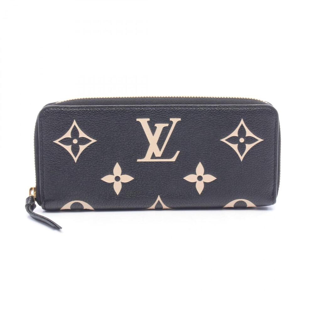 Louis Vuitton Portefeuille Clemence Monogram Empreinte Round Zip Wallet, Leat...